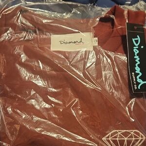 Diamond Supply Co. Brick Red Pullover Sweatshirt with Diamond Logo